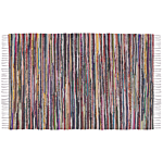 Area Rug Light Multicolour Cotton Polyester 160 X 230 Cm Striped With Fringe Rectangular Handmade Boho Eclectic Beliani