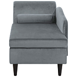 Chaise Lounge Light Grey Velvet Upholstery With Storage Left Hand With Bolster Beliani