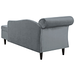 Chaise Lounge Light Grey Velvet Upholstery With Storage Left Hand With Bolster Beliani