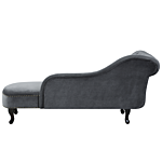 Chaise Lounge Grey Left Hand Velvet Buttoned Nailheads Beliani