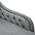 Chaise Lounge Grey Left Hand Velvet Buttoned Nailheads Beliani