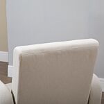 Homcom Accent Chair, Linen-touch Armchair, Upholstered Leisure Lounge Sofa, Club Chair With Wooden Frame, Cream