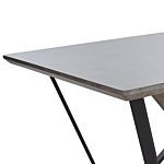 Dining Table Grey Black Mdf Iron 180 X 90 Cm Concrete Effect 6 Seater Rectangular Industrial Modern Beliani