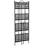 Plant Shelf Metal Black Outdoor Indoor Garden Bathroom Rustic 4 Shelves Freestanding Garden Storage Beliani