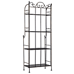 Plant Shelf Metal Black Outdoor Indoor Garden Bathroom Rustic 4 Shelves Freestanding Garden Storage Beliani