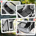 Pawhut Dog Stroller Pet Travel Stroller Cat Dog Pushchair Trolley Puppy Jogger Carrier Three Wheels (grey)