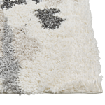 Shaggy Area Rug White And Grey 80 X 150 Cm Modern High-pile Machine-tufted Rectangular Carpet Beliani