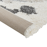 Shaggy Area Rug White And Grey 80 X 150 Cm Modern High-pile Machine-tufted Rectangular Carpet Beliani