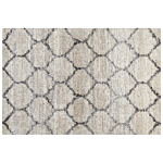 Area Rug Light Beige And Grey 200 X 300 Cm Shaggy Rectangular Geometric Honeycomb Pattern Boho Traditional Style Living Room Bedroom Beliani