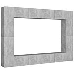 Vidaxl 8 Piece Tv Cabinet Set Concrete Grey Engineered Wood