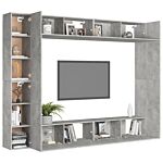 Vidaxl 8 Piece Tv Cabinet Set Concrete Grey Engineered Wood