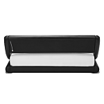 Platform Bed Frame Black Faux Leather Upholstered Led Illuminated Headboard 4ft6 Eu Double Size Sleigh Design Beliani