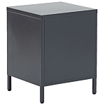 Bedside Table Grey Steel Nightstand Industrial Design 2 Drawers Bedroom Storage Furniture Beliani