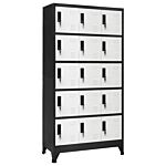 Vidaxl Locker Cabinet Anthracite And White 90x40x180 Cm Steel