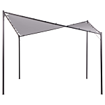 Pergola Grey Polyester Steel 300 X 300 Cm Fabric Shade Metal Frame Garden Pavilion Beliani