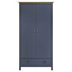 Vidaxl 2-door Wardrobe Hill Grey 89x50x170 Cm Solid Pine Wood