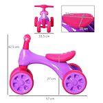 Homcom Toddler Training Walker Balance Ride-on Toy With Rubber Wheels Purple