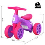 Homcom Toddler Training Walker Balance Ride-on Toy With Rubber Wheels Purple