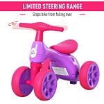 Homcom Toddler Training Walker Balance Ride-on Toy With Rubber Wheels Purple