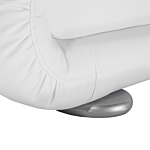 Platform Bed Frame White Faux Leather Upholstered 5ft3 Eu King Size Sleigh Design Beliani