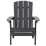 Garden Chair Dark Grey Plastic Wood Weather Resistant Modern Style Beliani