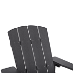 Garden Chair Dark Grey Plastic Wood Weather Resistant Modern Style Beliani