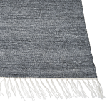 Area Rug Grey Recycled Pet 80 X 150 Cm Indoor Outdoorwith Fringe Beliani