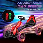 Homcom 12v Electric Go Kart For Kids, Ride-on Racing Go Kart W/ Forward Reversing, Rechargeable Battery, 2 Speeds, For Kids Aged 3-8, Red