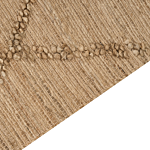 Area Rug Beige Jute 200 X 300 Cm Handwoven Lines Geometric Pattern With Tassels Natural Boho Style Textile Beliani