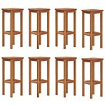 Vidaxl Bar Stools 8 Pcs Solid Wood Acacia