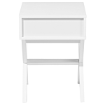 Bedside Table White Rectangular Top Storage Drawer Wooden Legs Scandinavian Beliani