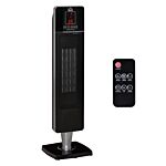 Homcom Ceramic Tower Heater Oscillating Space Heater W/ Remote Control 8hrs Timer Tip-over Overheat Protection 1000w/2000w-black