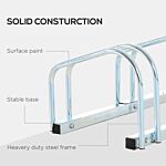 Homcom Bike Stand Parking Rack Floor Or Wall Mount Bicycle Cycle Storage Locking Stand 179l X 33w X 27h (6 Racks, Silver)