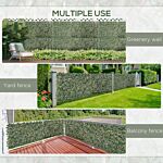 Outsunny 4 Pieces Expanding Trellis Fence, 2m X 1m Artificial Plant Fence, Decorative Trellis Garden Telescopic Hedge Privacy Screen Greenery Walls