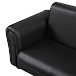 Homcom 2 Seater Toddler Chair Kids Twin Sofa Childrens Double Seat Chair Furniture Armchair Boys Girls Couch W/ Footstool (black)