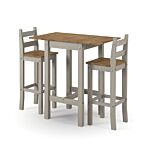 Corona Grey Square High Breakfast Bar Drop Leaf Table And Bar Chair Set