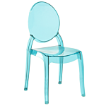 Set Of 4 Dining Chairs Blue Transparent Synthetic Material Solid Back Armless Stackable Vintage Modern Design Beliani