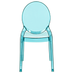 Set Of 4 Dining Chairs Blue Transparent Synthetic Material Solid Back Armless Stackable Vintage Modern Design Beliani