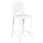 Set Of 2 Bar Stools White Plastic 99 Cm Seat Counter Chair Beliani