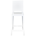 Set Of 2 Bar Stools White Plastic 99 Cm Seat Counter Chair Beliani