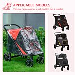 Pawhut One-click Foldable Pet Travel Stroller With Rain Cover, Cat Dog Pushchair With Front Wheels, Shock Absorber, Storage Bags, Mesh