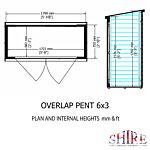 Overlap Pent Shed 6 X 3