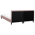 Eu Super King Size Panel Bed 6ft Pink Velvet Slatted Frame Contemporary Beliani