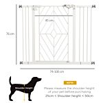 Pawhut Pressure Fit Stair Gate Dog Gate W/ Auto Closing Door, Double Locking, Easy Installation, For 74-100cm Openings - White