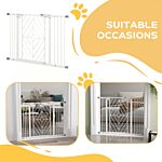 Pawhut Pressure Fit Stair Gate Dog Gate W/ Auto Closing Door, Double Locking, Easy Installation, For 74-100cm Openings - White