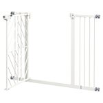 Pawhut Pressure Fit Stair Gate Dog Gate W/ Auto Closing Door, Double Locking, Easy Installation, For 74-100cm Openings - White