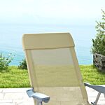 Outsunny Outdoor Sun Lounger Set Of 2, Reclining Garden Chairs W/ Adjustable Footrest, 2 Pcs Recliner W/ 5-level Adjustable Backrest, Headrest, Beige