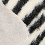 Zebra Print Rug Black Faux Fur Living Room Bedroom Contemporary Beliani