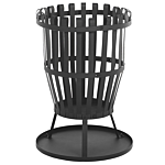 Fire Pit Black Steel Openwork For Wood Coal Grill Outdoor Garden Beliani