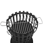 Fire Pit Black Steel Openwork For Wood Coal Grill Outdoor Garden Beliani